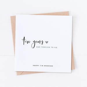 Carte pour 10e anniversaire de mariage, Anniversaire de mariage en étain, Joyeux anniversaire, Spécial couple, Cadeau pour couple