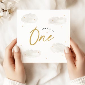 Boho nuage et étoiles 1er anniversaire carte, 1er anniversaire de bébé, premier anniversaire, anniversaire d'enfants, 2e 3e 4e 5e anniversaire, petite-fille petit-fils