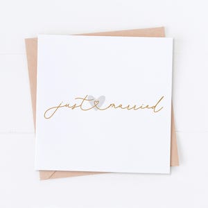 Just Married Card, Wedding Day Card, Congratulations on your Wedding Day, Celebration Card, Mr and Mrs, Bride and Groom