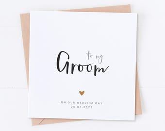 Groom Wedding Card, Groom On Our Wedding Day, On the day card, Husband card, Wedding Card, Wedding Thank You, Groom Card