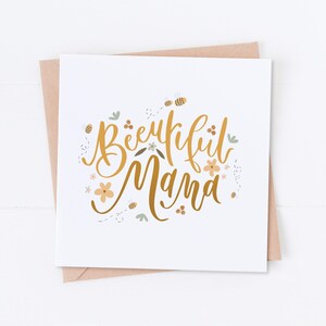 Carte de fête des mères Bee-utiful Mama, carte de maman, carte de meilleure maman, bonne fête des mères, carte de maman, belle maman