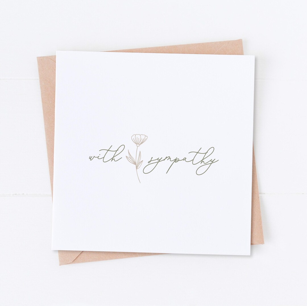 With Sympathy Card, Sorry for Your Loss, Thinking of You Card - Etsy