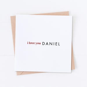 Carte personnalisée je t'aime pour la Saint-Valentin, cadeau pour elle, cadeau pour lui, carte femme, carte mari, carte petit ami, carte petite amie