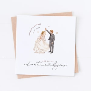 Carte personnalisée le jour du mariage, Félicitations pour votre mariage, carte de célébration, Just Married, Mr et Mme