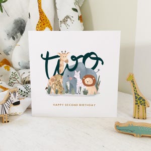 Safari 2nd Kids Birthday Card