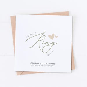 Il a mis une bague dessus, carte de fiançailles, carte de fête, futurs mariés, futurs mariés, couple heureux, carte de félicitations, carte de voeux