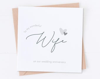 Wife Anniversary Card, Our Wedding Anniversary, Special Wife, To the one I love, Wife Card