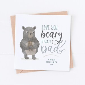 Carte personnalisée de fête des pères papa ours, carte d'anniversaire papa, joyeuse fête des pères. Première carte de fête des pères, spéciale papa, 1ère fête des pères