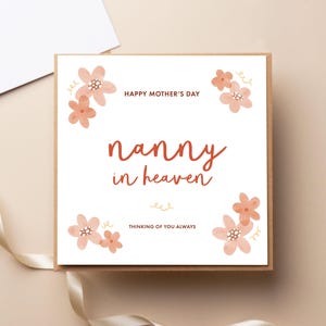 Carte de fête des Mères Nanny in Heaven - Souhaits célestes d'anniversaire