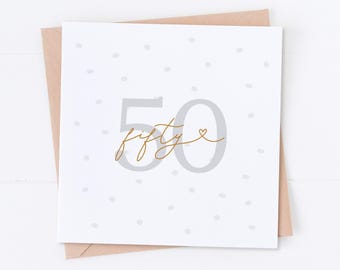 Carte des 50 ans, carte d'anniversaire pour elle, anniversaire d'une femme, joyeux anniversaire, 18 ans, 21, 30, 40, 60 ans