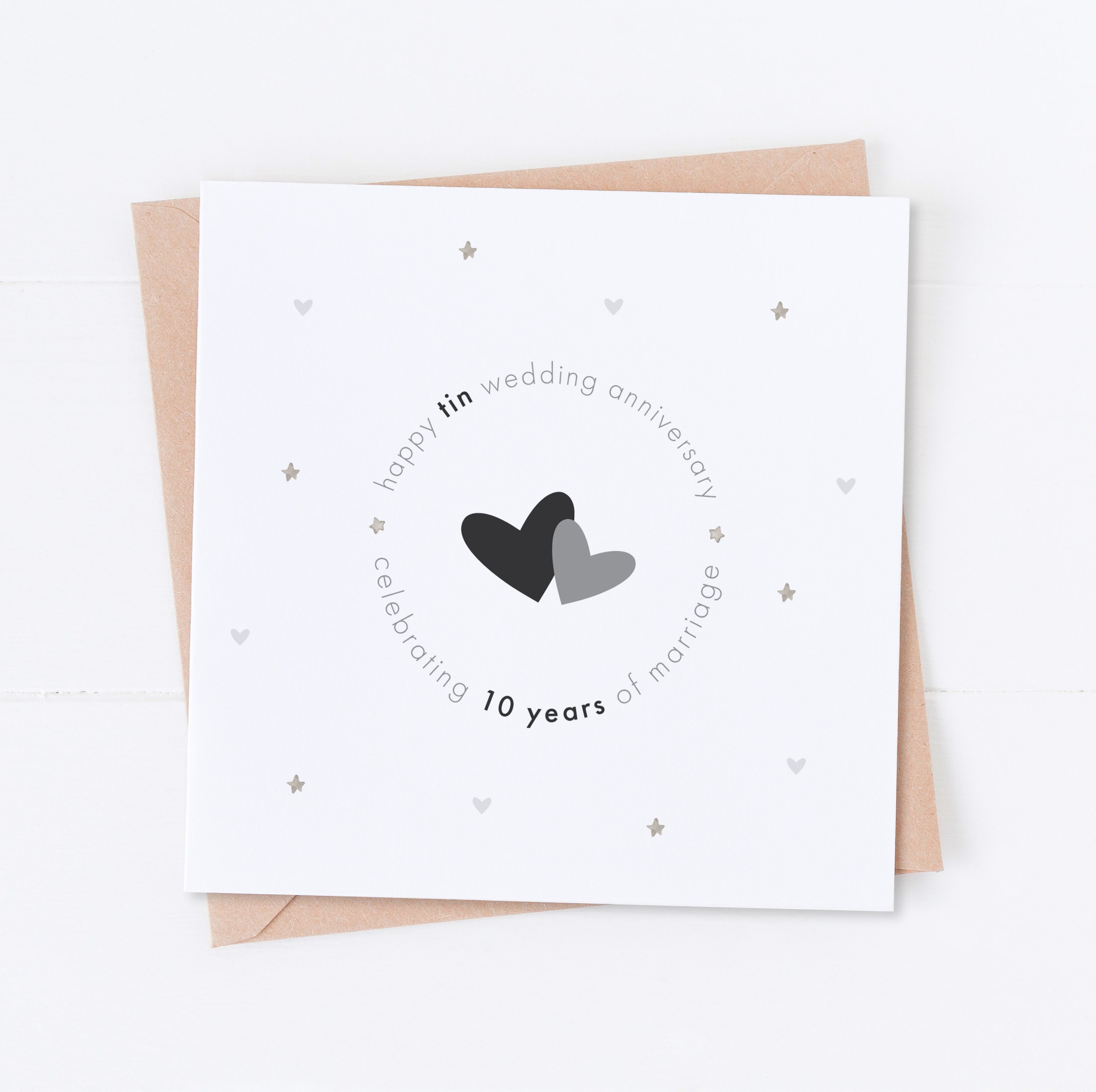 10th Wedding Anniversary Card Tin Wedding Anniversary Happy | Etsy