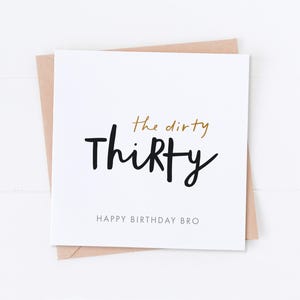 Carte d'anniversaire 30e frère, joyeux anniversaire, anniversaire frère, cadeau pour lui, son anniversaire, carte d'anniversaire, carte frère, carte sale trente