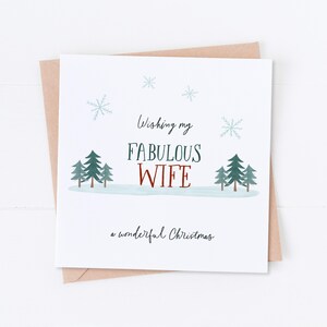Carte de Noël pour femme fabuleuse, carte pour mari, carte pour arbre de Noël, carte de Noël pour conjoint, carte pour meilleure femme, carte pour meilleur mari