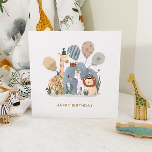 Carte d'anniversaire pour enfants Safari Party