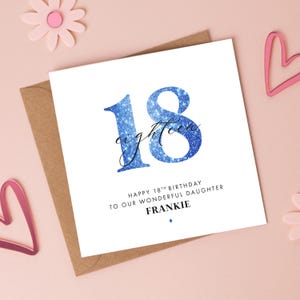 Carte d'anniversaire à fausses paillettes pour 18 ans, tout âge/plus de couleurs disponibles, fille de 21 ans, nièce de 17 ans, sœur de 19 ans, petite-fille de 20 ans