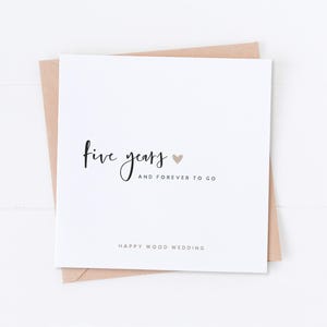 5th Wedding Anniversary Card, Wood Wedding Anniversary, Happy Anniversary, Special Couple, Gift for Couple