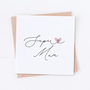 Carte super maman, carte de fête des mères, anniversaire de maman, super femme, Wonder Woman, carte spéciale maman