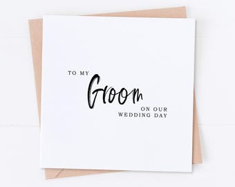 Groom On Our Wedding Day, On the day card, Husband card, Wedding Card, Wedding Thank You, Groom Card