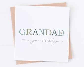 Grandad on your Birthday, Happy Birthday, Grandad Birthday, Gift for Him, His Birthday, Birthday Card, Dad Card, Grandpa Card