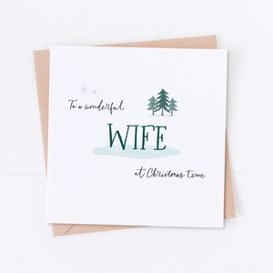 Carte de Noël pour femme, Carte de mari, Carte de sapin de Noël, Carte de Noël pour conjoint, Carte de meilleure femme, Carte de meilleur mari