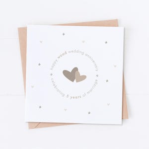 5th Wedding Anniversary Card, Wood Wedding Anniversary, Happy Anniversary, Special Couple, Gift for Couple