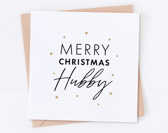 Hubby Christmas Card, Merry Christmas, Husband at Christmas, Christmas Card, Greeting Card, Wedding Card, Hubby Card, Husband Card