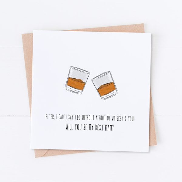 Will You Be My Best Man Bridal Greeting Card, Groomsman Card, Whiskey Card, Best Man Proposal