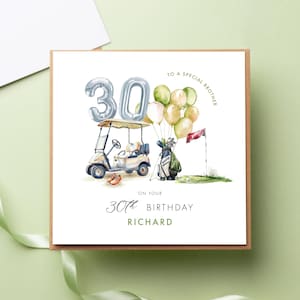 Carte de golf personnalisée 30e anniversaire, tout âge, amateur de sport, papa, frère, fils, ami, 21, 30 40 50 60 70 anniversaire