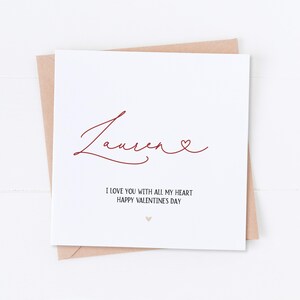Carte personnalisée de Saint-Valentin, pour celle que j'aime, cadeau pour elle, cadeau pour lui, carte femme, carte mari, carte petit ami, carte petite amie