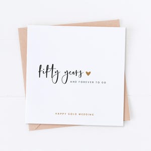 Carte 50e anniversaire de mariage, Anniversaire de mariage en or, Joyeux anniversaire, Spécial couple, Cadeau pour couple