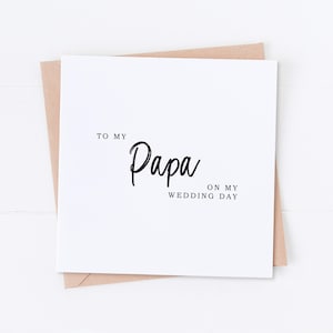 Papa le jour de mon mariage, carte le jour, carte grand-parent, carte de mariage, remerciement de mariage, remerciement de grand-père, carte de grand-père