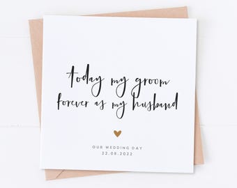 Today My Groom Wedding Card, Groom On Our Wedding Day, On the day card, Husband card, Wedding Card, Wedding Thank You, Groom Card