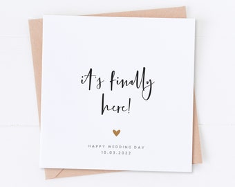 Personalised It's Finally Here Wedding Day Card, Congratulations on your Wedding Day, Celebration Card, Just Married, Mr and Mrs