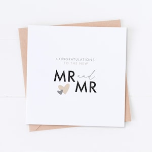 Carte de M. et M., carte de mariage, félicitations pour le jour de votre mariage, carte de fête, M. et Mme, Mme et Mme