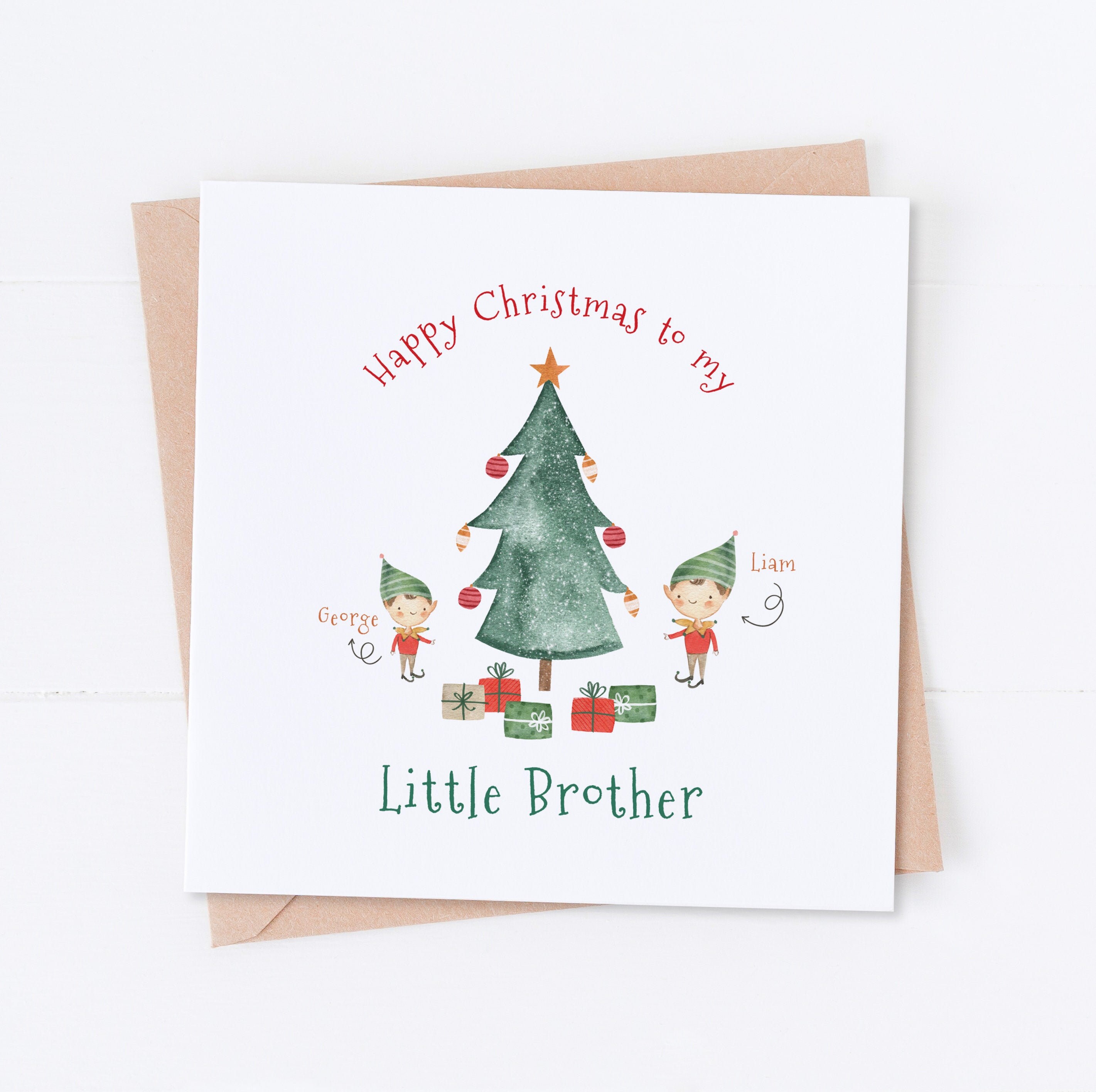 Personalised Little Brother Christmas Card Brother Card to - Etsy UK