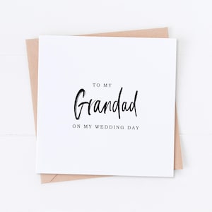 Grand-père le jour de mon mariage, carte le jour, carte grand-parent, carte de mariage, remerciement de mariage, remerciement grand-père, carte grand-père, papa