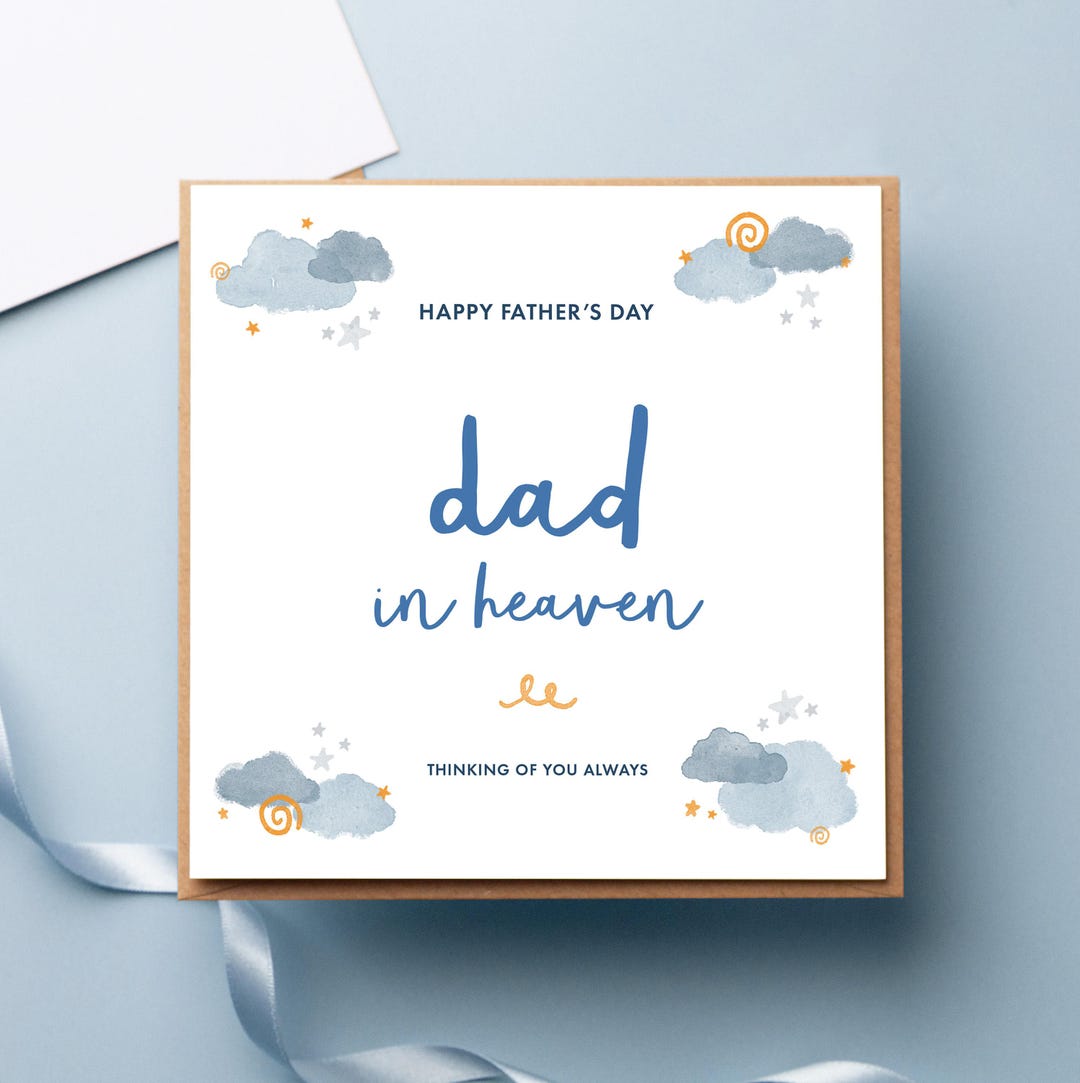 Dad in Heaven Father's Day Card - Heavenly Birthday Wishes - Etsy