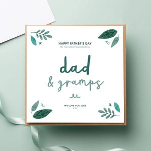 Merveilleuse carte de fête des pères pour papa et grand-père - carte de feuillage d'anniversaire de papa