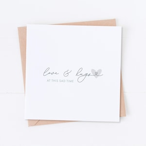 Amour et câlins, avec la carte de sympathie, désolé pour votre perte, carte de pensée de vous