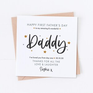 Personalised First Father&#39;s Day as my Daddy card, Father&#39;s Day Card, Special Dad, Daddy&#39;s Girl. Daddy&#39;s Boy, 1st Father&#39;s Day, Dad card