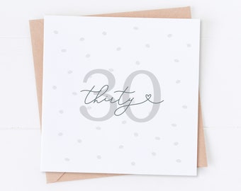 30th Birthday Card, Birthday Card for Her, Female Birthday, Happy Birthday, 18th Birthday, 21st, 40th, 50th, 60th