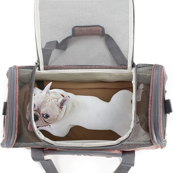 Cat Carrier Airline-Approved Travel Pet Carrier, Dog Carrier,Suitable for Small and Medium-Sized Cats and Dogs, Pink