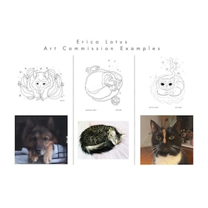 Digital Art Commission Whimsical Simple Line Art (human, animal, pet, portraits, etc)