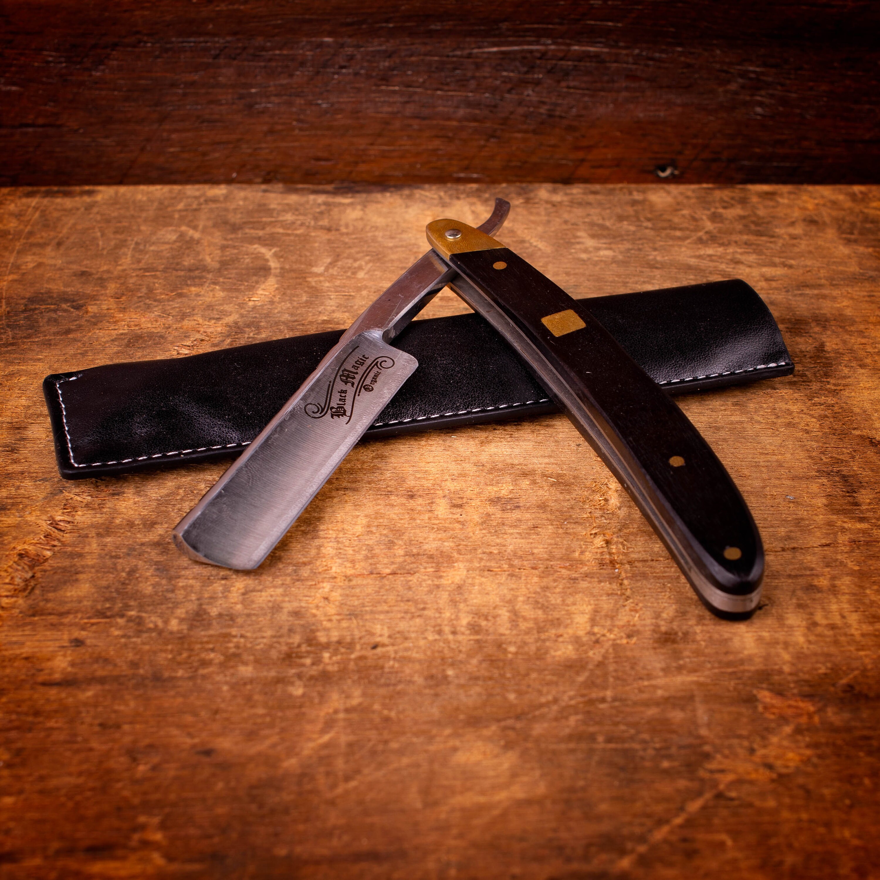 Straight Razor Brass and hardwood handle Etsy