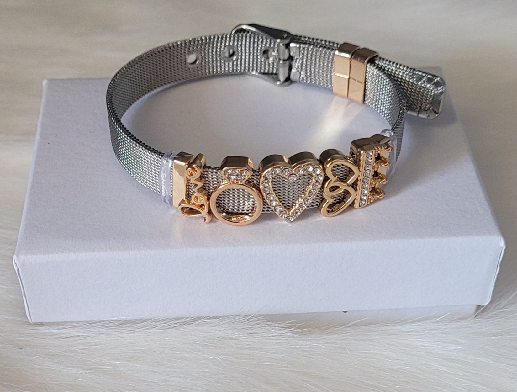 Mesh charm bracelet deals