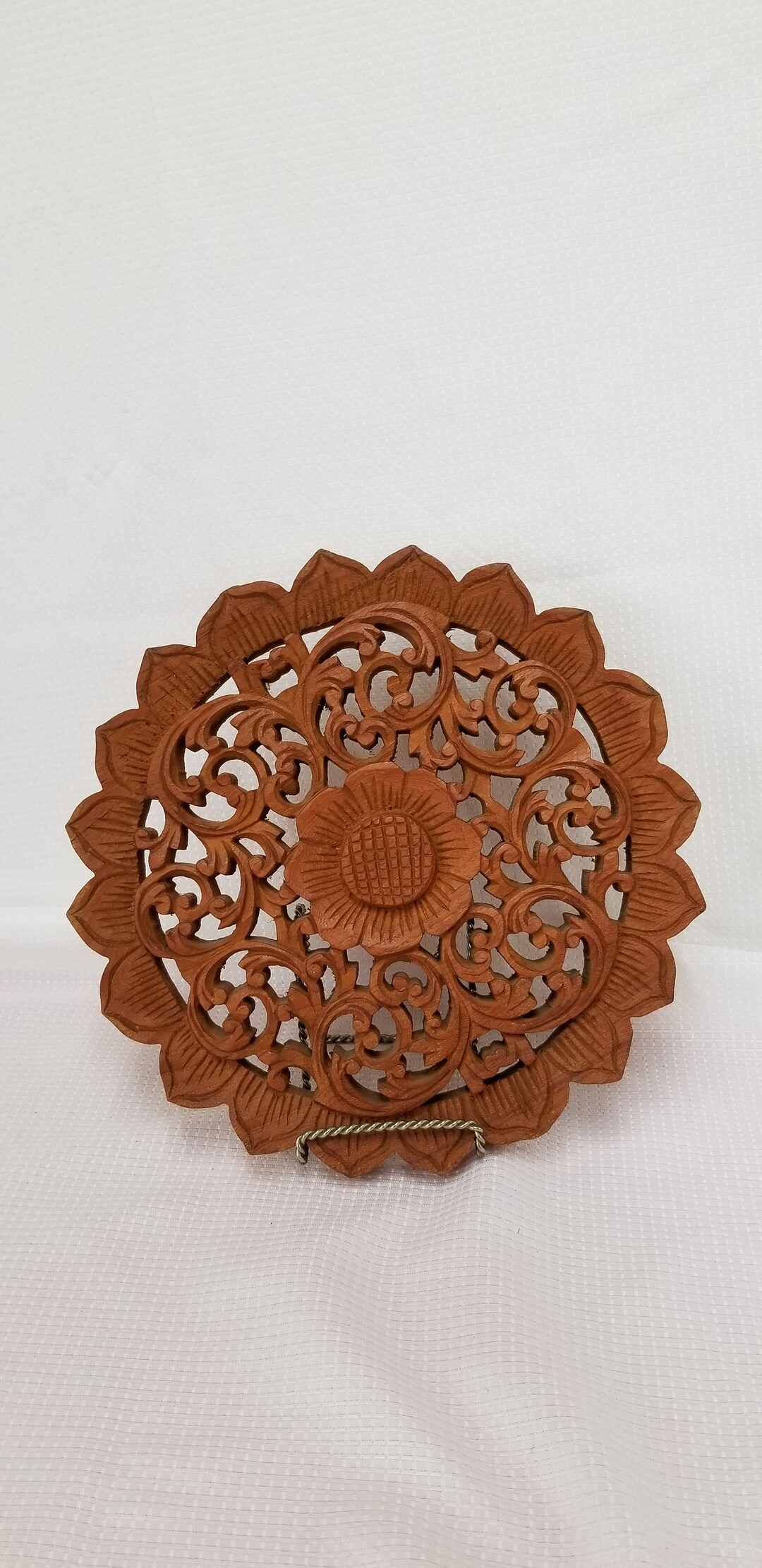 12inch Round Carved Wood Wall Plaque, Medallion OR Mandella. Etsy