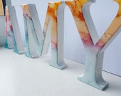 Custom MDF alcohol ink epoxy resin letters