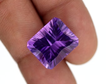 11.60 Cts Natural Amethyst, Octagon Shape Amethyst, 13x15 MM, Purple amethyst, Concave Cut, Faceted Gemstone, Looe Gemstone For Jewelry,