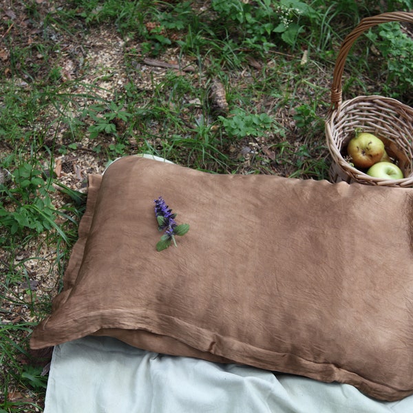 Silk Pillowcase Naturally Dyed Brown Sleep Pillow Anti-wrinkles Antibacterial Soft