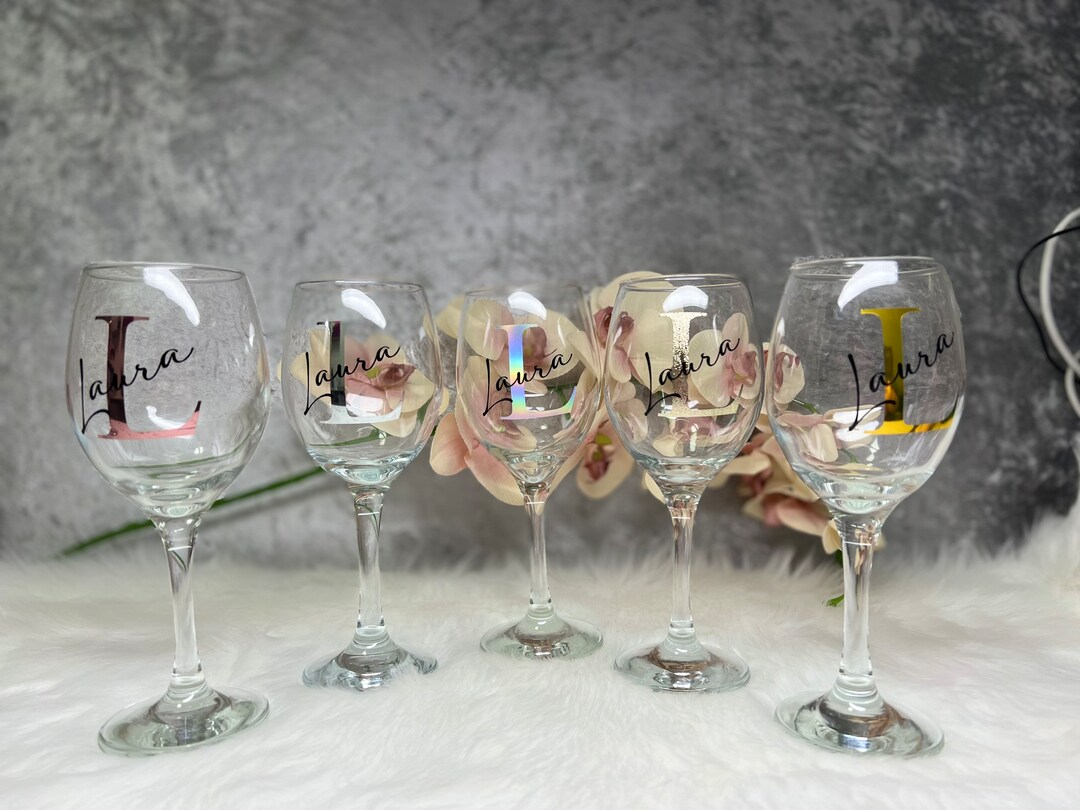 Personalised Wine Glass Name and Initialbirthday Gift Gift Etsy UK